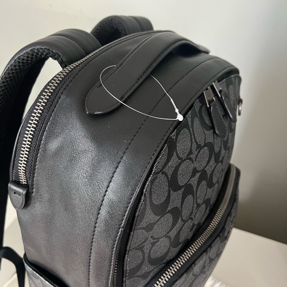 Coach Signature Black and Gray Backpack - Picture 9 of 11